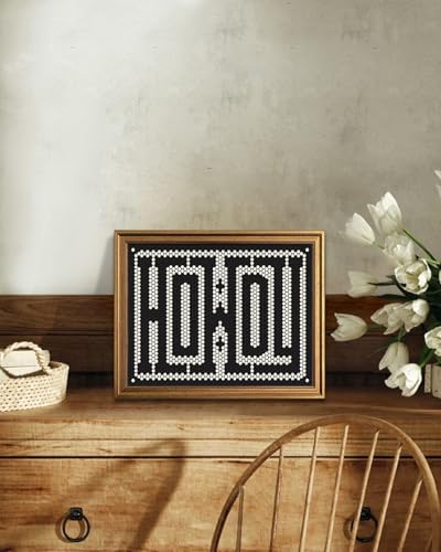 KBKBART Gold Framed Funky Western Wall Decor Black and White Howdy Wall Art - Image 4