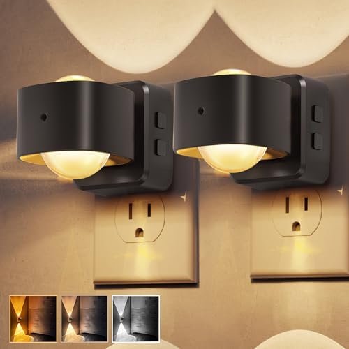 L LOHAS LED Night Light Projector, Night Lights Plug into Wall 3CCT 2 Pack by LLOHASLED