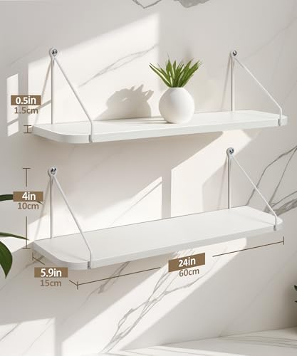 Afuly White Floating Shelves for Wall, 24in Shelf - Image 2