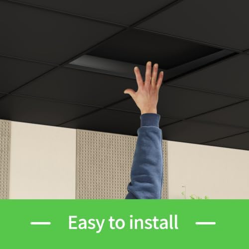 24 PCS 24 x 24 Inch Black Drop Ceiling Tiles, 2 x 2FT PVC Smooth Ceiling Panels - Image 6