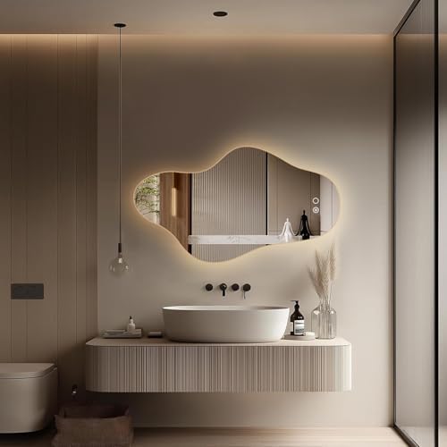 35.8″ Modern Irregular LED Bathroom Mirror - Image 2