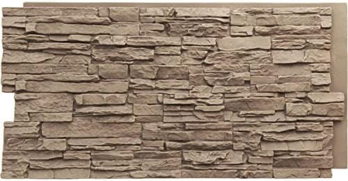 EverStone Canyon Ridge Faux Stone Panel, 45 3/4"W x 24 1/2"H x 1 1/4"D by EkenaMillwork