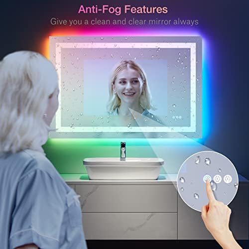 LOAAO 48"X40" RGB LED Bathroom Mirror - Image 6