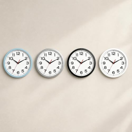 Roymnie 8 Inch Small Wall Clock, Battery Operated Silent Non Ticking Black - Image 4