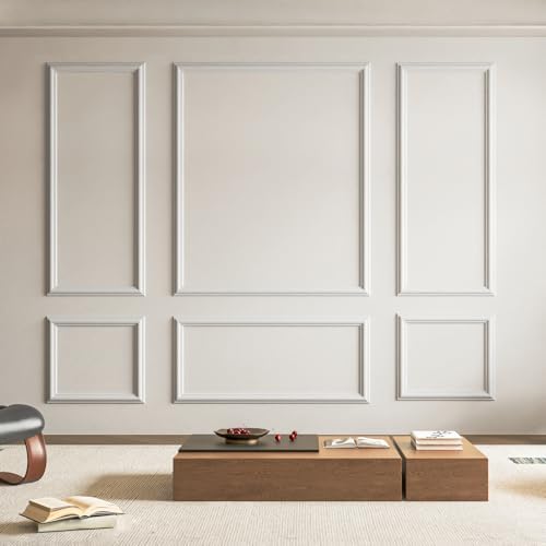 Art3d Pre-Cut Wall Molding Set, Ready-to-Assemble Panels, 3 Top 3 Bottom by Art3d