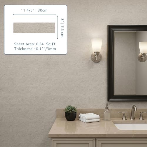 40-Sheet Flexible Stone Peel and Stick Backsplash Tile, Subway Texture - Image 2