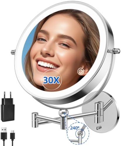 9"Wall Mounted Makeup Mirror by FUNTOUCH