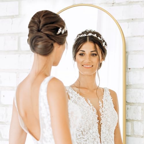 OLIXIS 56"x15.5" Arched Full Length Gold Mirror - Image 3