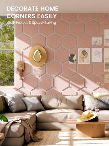 Fluxynara 8-Pack Hexagon Felt Bulletin Board Tiles - Image 4