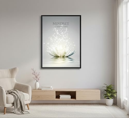 Framed Lotus Wall Art, Mindset is Everything Bathroom Decor - Image 5