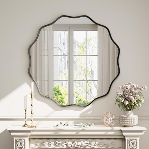 Black Scalloped Circle Mirror - Image 4