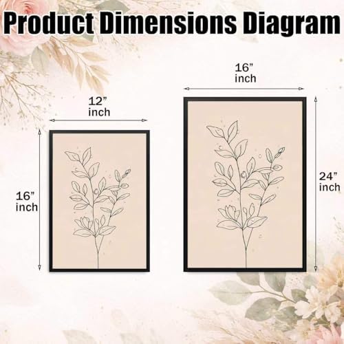 Minimalist Botanical Framed Wall Art, 3 Piece Set, 12x16 Inch - Image 5