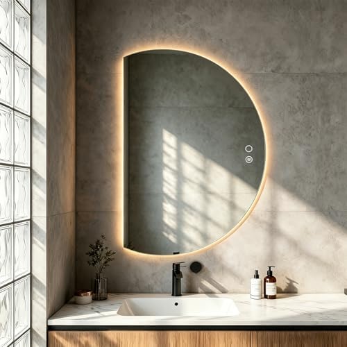 35"x25" Half Moon LED Bathroom Mirror - Image 5