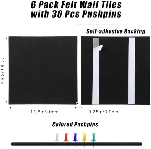Large Cork Board 36" x 24", 6 Pack Felt Bulletin Board, Pin Boards - Image 3