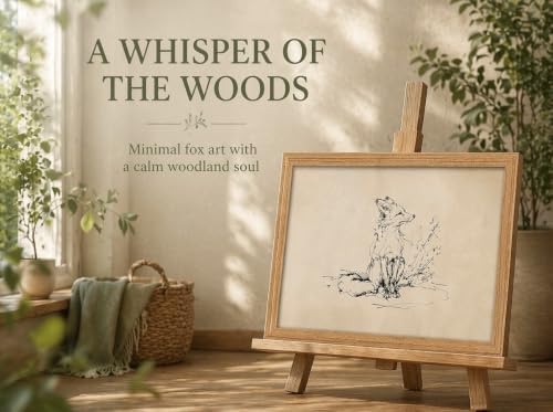 guajunsanh Framed Fox Sketch Wall Art, Vintage Fox Drawing Canvas Print - Image 7