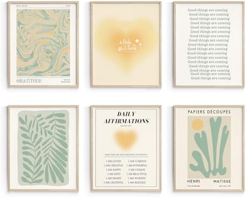 Habseligkeit Sage Green Wall Art Prints, Abstract Matisse Wall Art Exhibition by Habseligkeit