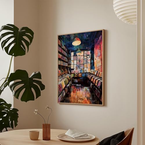Room Aesthetic Music Wall Art Vinyl Record Store Poster 12x16 Inch UnFramed - Image 2