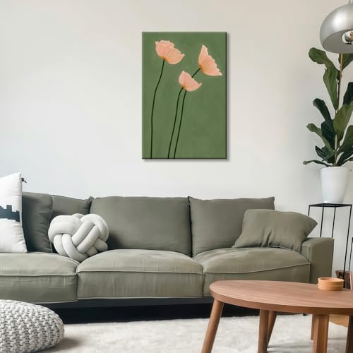 Olive Green Botanical Wall Art Vintage Peony Blush Trio Poster Prints - Image 6