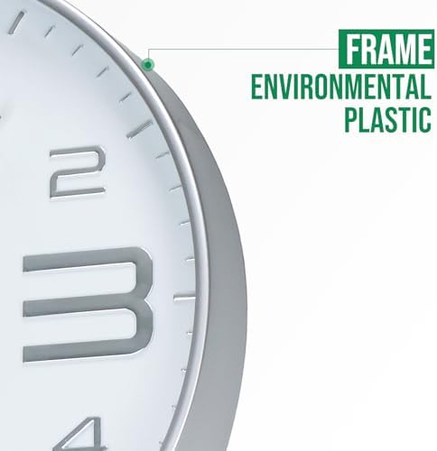 Wall Clock Modern Non-Ticking Battery Operated Wall Clocks Silent Quartz - Image 6