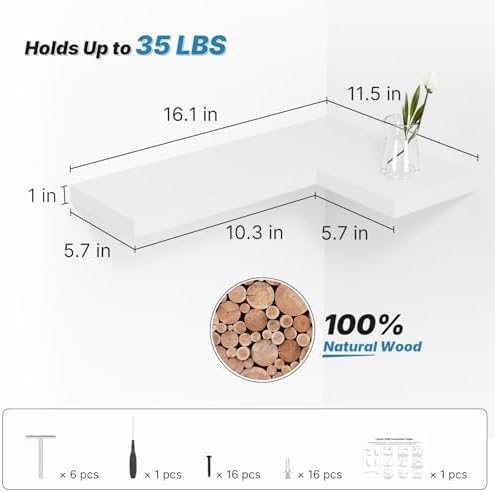 Floating Corner Shelves Wall Mounted - Image 3