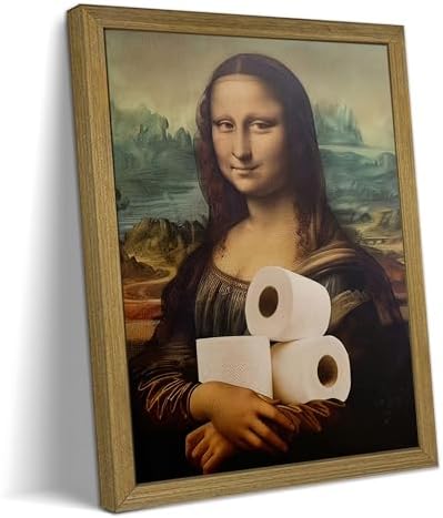 HYRA Vintage Mona Lisa Bathroom Wall Art, Funny Abstract Mona Lisa Paper Roll by Unknown