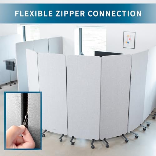 VIVO Freestanding 72 x 66 inch Privacy Panel, Mobile Cubicle Divider, x3 24 - Image 6