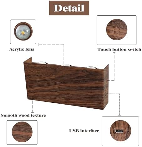 Shelprojsu LED Cordless Wall Sconce, 5200mAh Rechargeable Battery Operated Wall - Image 6