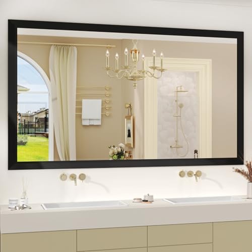 SMIROR 60x36 Matte Black Bathroom Vanity Mirror by SMIROR