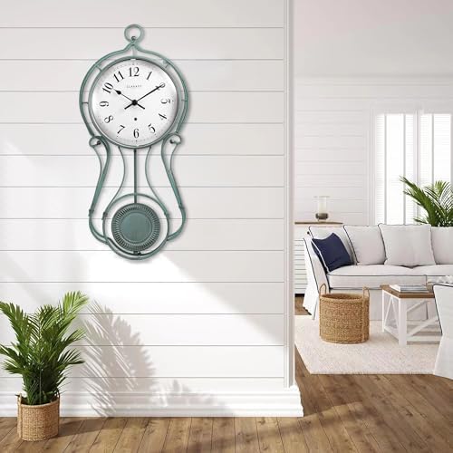 CLXEAST 20" Vintage Pendulum Wall Clock - Image 6