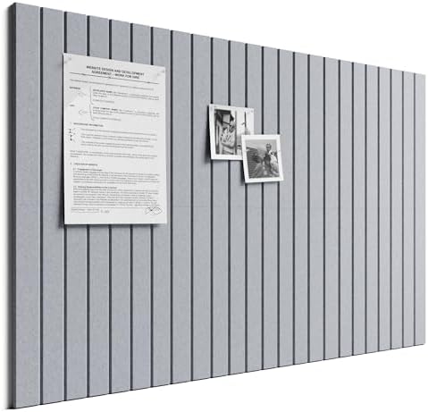 Bumusty 36"x 24" Large Felt Bulletin Board Tiles, Soft Gray by BUMUSTY