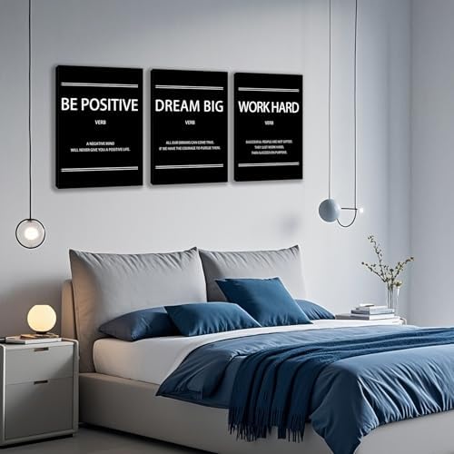 3 Panel Print Canvas Wall Art Motivational Office Wall Decor Painting - Image 2