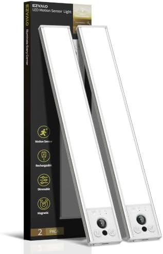 EZVALO 12inch Under Cabinet Lighting, 2 Pack 3100mAh Rechargeable Wireless by EZVALO