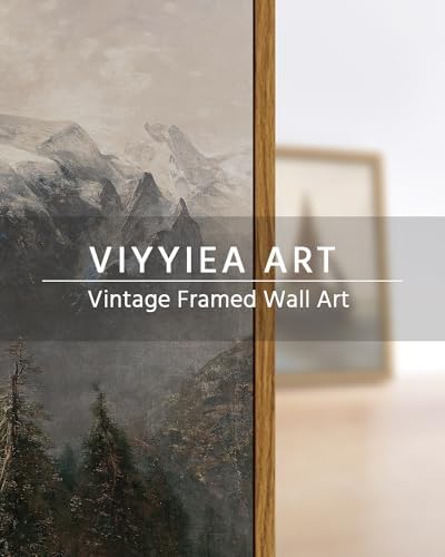 VIYYIEA Vintage Nature Large Framed Wall Art, The Alpine Pastures Paintings Art - Image 4