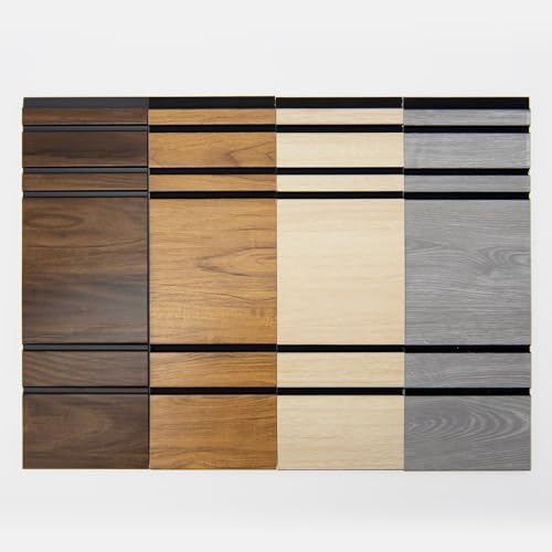 Art3d 11.8 x 4 Inch Wood Grain Wainscoting Wall Panel, Earth Sample by Art3d
