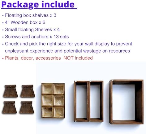 LaLaGreen Wooden Floating Shelves Indoor Wall Mounted Plants - Image 2