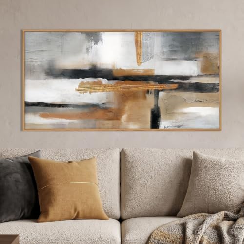 Celestdeco Modern Abstract Framed Canvas Wall Art Set, Neutral Textured Wall by Celestdeco