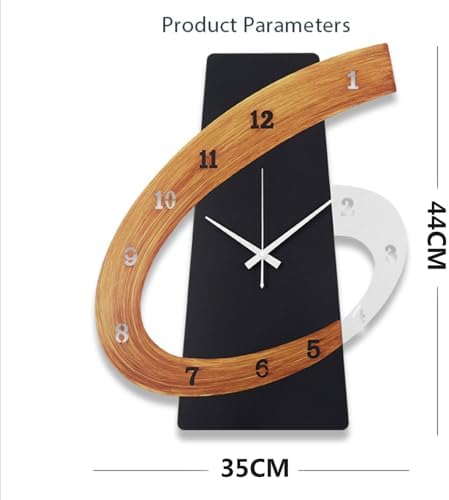 Modern Large Decorative Wall Clock，17 inch Black Silent Non-Ticking Nordic - Image 2