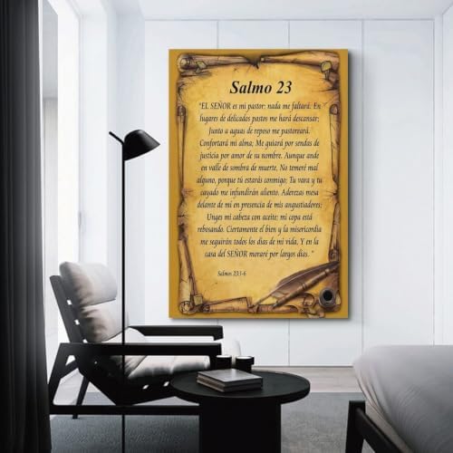 WBYMZWP Spanish Bible Psalm 23 Poster Canvas Wall Art Aesthetic Decorative - Image 3