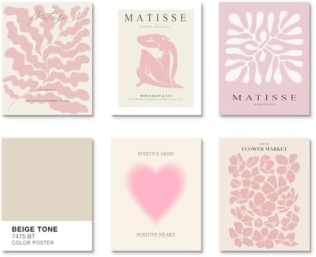 Habseligkeit Pink Matisse Wall Art Prints, Abstract Wall Art Exhibition Posters - Image 4