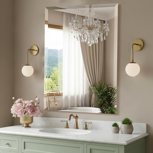 24x32 Inch Frameless Wall Mirror by Titameg