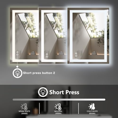 DUMOS 36.1"x36.1" LED Bathroom Mirror, Bathroom Vanity Mirror - Image 5