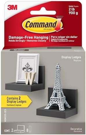 Command Display Ledges, Holds up to 2 lb, 2 Ledges by Command