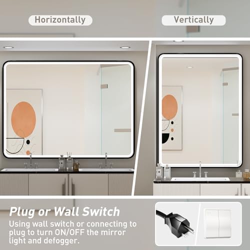 LED 48x36 Inch Lighted Bathroom Mirror, 3 Color - Image 6