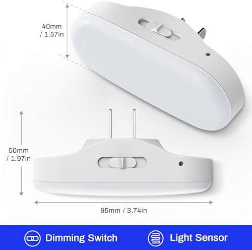 DORESshop Blue Night Light, Auto On/Off, 0-100 LM Adjustable Brightness - Image 2