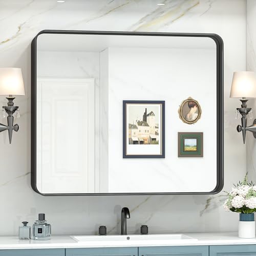 TokeShimi 42x36 Black Bathroom Mirror by TokeShimi