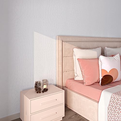 Livelynine 15.8X394 Crocodile Textured Wallpaper Stick and Peel White Modern - Image 4
