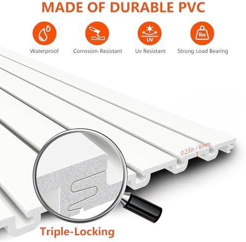 Slat Wall Paneling 4ft x 8ft, Slatwall Panel PVC Garage Storage System - Image 4