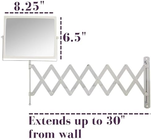 JERDON Wall-Mounted Makeup Mirror - Image 3