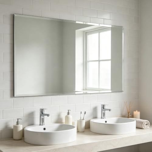 Frameless Wall Mirror 55” x 30“ Bathroom Mirror - Image 6