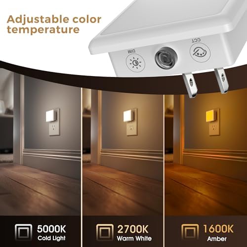 L LOHAS LED 3CCT Night Lights Plug into Wall 2-Pack, Plug in Night Light - Image 3